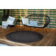 Tapis TIMO 5979 cercle SIZAL extérieur cadre noir - PRODUIT DE DEUXIÈME QUALITÉ
