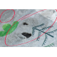 Tapis lavable BAMBINO 2160 Rues, village indien, animaux pour enfants, antidérapant gris - PRODUIT DE DEUXIÈME QUALITÉ