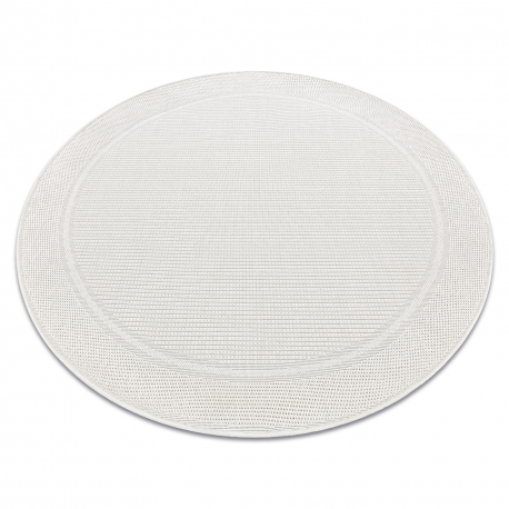 Tapis TIMO 5979 cercle SIZAL extérieur cadre blanc - PRODUIT DE DEUXIÈME QUALITÉ