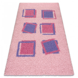 SHAGGY Teppich 009 g Geometrisch rosa