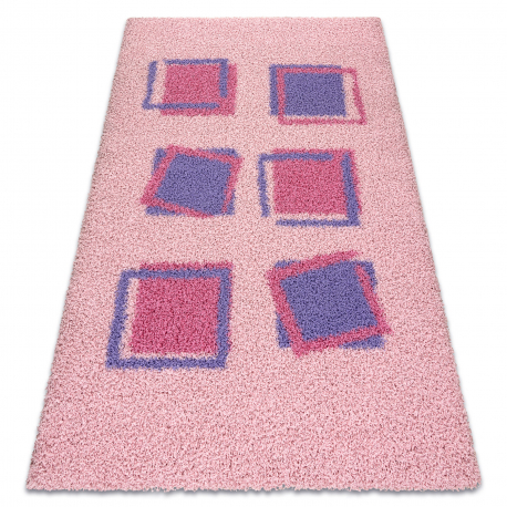 SHAGGY Teppich 009 g Geometrisch rosa