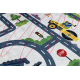 Alfombra lavable BAMBINO 2223 Calles, coches para niños antideslizante crema - PRODUCTO DE SEGUNDA CLASE