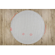 Carpet TIMO 5979 circle SISAL outdoor frame white - SECOND-RATE PRODUCT