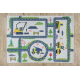 Tapis lavable BAMBINO 2223 Ruelles, voitures pour les enfants antidérapant crème - PRODUIT DE DEUXIÈME QUALITÉ
