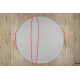 Tapis TIMO 5979 cercle SIZAL extérieur cadre blanc - PRODUIT DE DEUXIÈME QUALITÉ