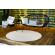Sisal tapijt TIMO 5979 cirkel buitenshuis kader wit - TWEEDE-KLASSE PRODUCT