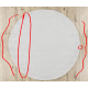 Alfombra MIMO 5979 circulo sisal exterior marco color blanco - PRODUCTO DE SEGUNDA CLASE