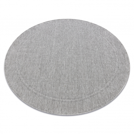 Okrúhly koberec TIMO 5979 SISAL vonkajšie rám svetlo sivá - DRUHÝ VÝROBOK 