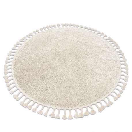 Tapete BERBER 9000 circulo creme Franjas berbere marroquino shaggy - PRODUTO DE SEGUNDA