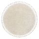 Tapete BERBER 9000 circulo creme Franjas berbere marroquino shaggy - PRODUTO DE SEGUNDA