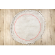 Tapete BERBER 9000 circulo creme Franjas berbere marroquino shaggy - PRODUTO DE SEGUNDA