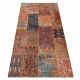 Carpet SAMPLE FLEXI AL 16G08-35HD Patchwork, oriental burgundy / terracotta / navy blue