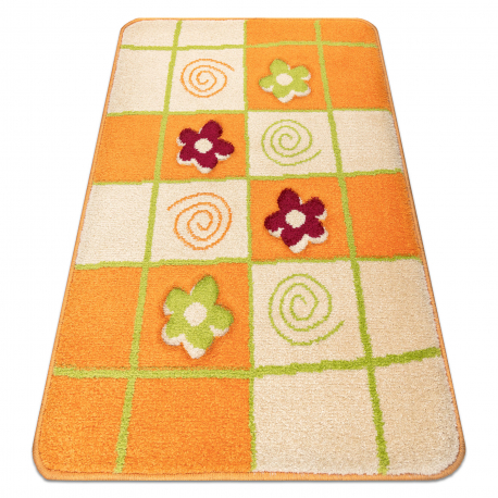 Kilimas MODERN 971 Gėlės, kratka oranžinė 