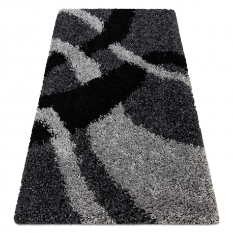 SHAGGY Teppich 1114 Wellen silber