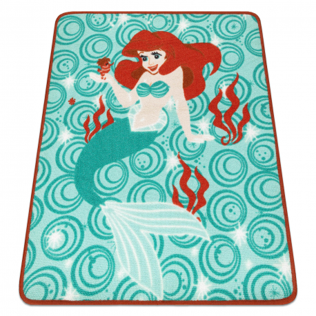 Tapis enfant DISNEY Little Mermaid La Petite Sirène vert / terracotta