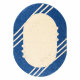 Tappeto DAISY ovale 8866 Cadre blu