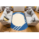 Alfombra DAISY oval 8866 Marco azul