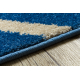 Tapis DAISY ovale 8866 Cadre bleu