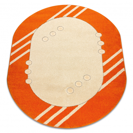 Tæppe DAISY oval 8866 Ramme orange 