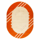 Tæppe DAISY oval 8866 Ramme orange 