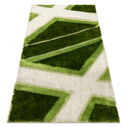 Koberec SHAGGY Q8054 D Geometrická zelený - DRUHÝ VÝROBEK