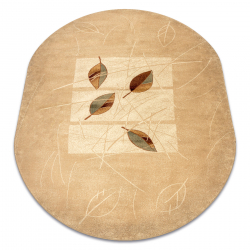 Tapis VENICE ovale OKNO Feuilles beige
