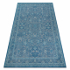 Wool carpet ANTIGUA 518 74 JW500 OSTA - Flowers, frame, flat-woven blue