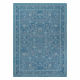 Wool carpet ANTIGUA 518 74 JW500 OSTA - Flowers, frame, flat-woven blue