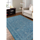 Wool carpet ANTIGUA 518 74 JW500 OSTA - Flowers, frame, flat-woven blue