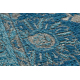 Wool carpet ANTIGUA 518 74 JW500 OSTA - Flowers, frame, flat-woven blue