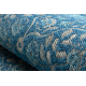 Wool carpet ANTIGUA 518 74 JW500 OSTA - Flowers, frame, flat-woven blue