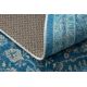 Wool carpet ANTIGUA 518 74 JW500 OSTA - Flowers, frame, flat-woven blue