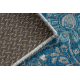 Wool carpet ANTIGUA 518 74 JW500 OSTA - Flowers, frame, flat-woven blue