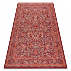 Tapis en laine ANTIGUA 518 74 KA300 OSTA - Fleurs, cadre, tissé à rose