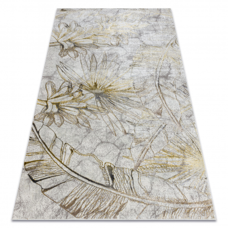 Tapis BLISS Z218AZ237 crème / doré, Fleurs, moderne, structurel - PRODUIT DE DEUXIÈME QUALITÉ