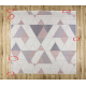 Tapis SIZAL SION Géométrique, Triangles 3006 tissé à plat ecru / rose - PRODUIT DE DEUXIÈME QUALITÉ