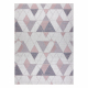 Tapis SIZAL SION Géométrique, Triangles 3006 tissé à plat ecru / rose - PRODUIT DE DEUXIÈME QUALITÉ