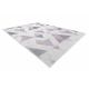 Tapis SIZAL SION Géométrique, Triangles 3006 tissé à plat ecru / rose - PRODUIT DE DEUXIÈME QUALITÉ