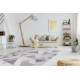 Tapis SIZAL SION Géométrique, Triangles 3006 tissé à plat ecru / rose - PRODUIT DE DEUXIÈME QUALITÉ
