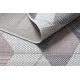 Tapis SIZAL SION Géométrique, Triangles 3006 tissé à plat ecru / rose - PRODUIT DE DEUXIÈME QUALITÉ