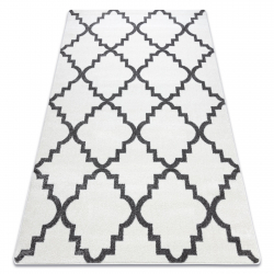 Tapis SKETCH - F343 crème et gris trèfle marocain trellis - PRODUIT DE DEUXIÈME QUALITÉ