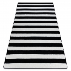 Alfombra SKETCH - F758 blanco/negro, Rayas - PRODUCTO DE SEGUNDA CLASE