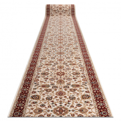 Löpare Ull NAIN Ornament, blommor 6999 51063 beige / rödvin