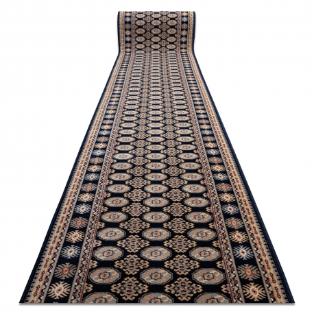 Tapis de course en laine NAIN Rosette 6177 51011 bleu foncé / beige