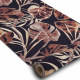 Alfombra de pasillo con refuerzo de goma DIGITAL - MONSTERA Hojas beige / rosa / negra 