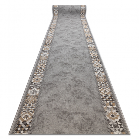Alfombra de pasillo con refuerzo de goma MURCIA AZULEJOS DE LISBOA, Marco, antideslizante gris