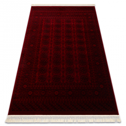 ORIENT 6889 carpet burgundy / black Buchara, frame, oriental, with fringes
