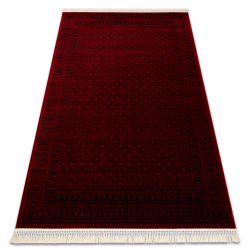 Tapete ORIENT 2958 bordeaux / preto Moldura, clássico, oriental, com franjas