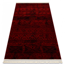 Tapete ORIENT 4722 bordeaux / preto Oriental, com franjas