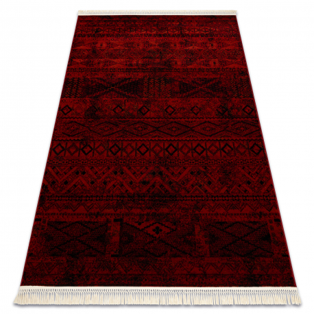 ORIENT 4722 carpet burgundy / black Oriental, with fringes